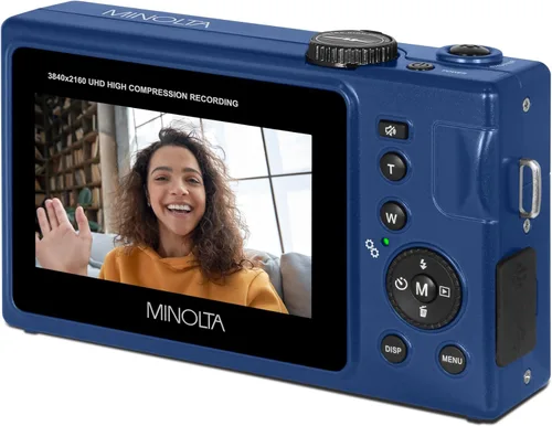 Miniatura 4 de Minolta Cámara digital de enfoque automático de 48 MP con espejo selfie, video 4K Ultra HD, zoom digital de 16x, LCD de 3.0 pulgadas, detección