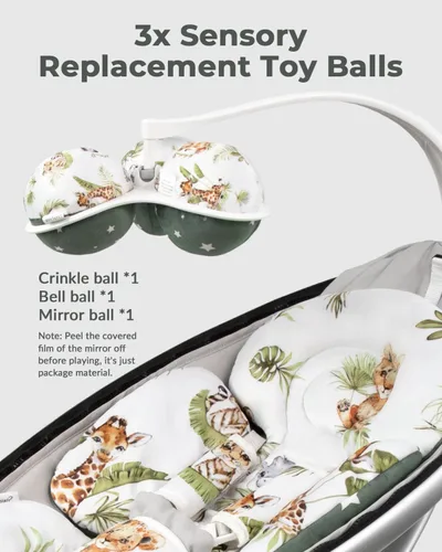 Miniatura 3 de Inserción para bebé Compatible con columpio 4moms Mamaroo y silla de auto para bebé, incluye 3 bolas de repuesto, inserción reversible para recién