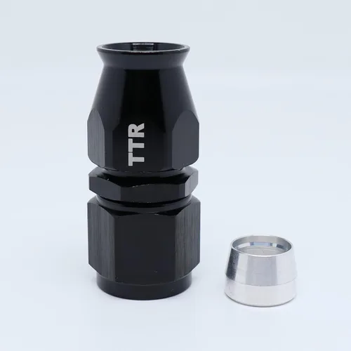 Miniatura 7 de AN-6 6AN AN6 45 grados PTFE reutilizable giratorio montaje manguera extremo A negro 80-045-06BK