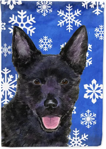 Miniatura 106 de Caroline's Treasures SC9374GF Bulldog English Snow flakes Holiday Garden Flag Buzón Bandera decorativa para patio exterior, patio, obras de arte