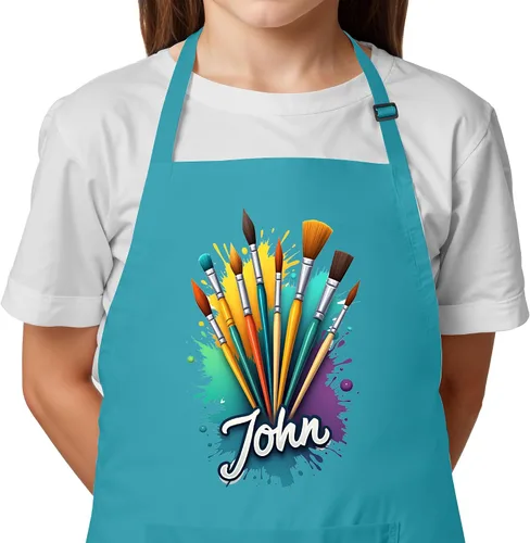 Delantal para niños con nombre personalizado, ideal para pintar y manualidades, regalo de Navidad unisex para niños y niñas, relleno perfecto para