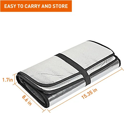 Miniatura 5 de Savadicar Parasol para parabrisas para Jeep Wrangler TJ JK JKU 1997-2018, protector térmico, estructura laminada triple de papel de aluminio