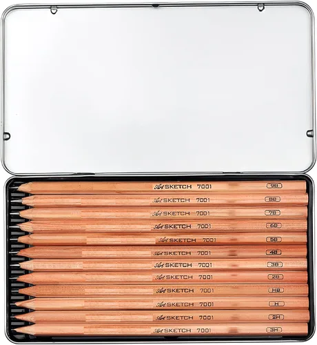 Miniatura 2 de Juego de lápices de dibujo para artistas, 12 piezas, lápices de dibujo 3H, 2H, H, HB, 2B, 3B, 4B, 5B, 6B, 7B, 8B, 9B, 9B