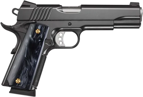 Miniatura 7 de Cool Hand 1911 empuñaduras para Kimber, Colt, Rock Island, Springfield, Tauru, perla sintética altamente pulida, tamaño completo Perla Negra