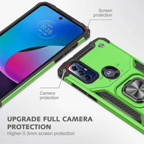 Miniatura 3 de Funda para Moto G Play 2023, Motorola G Play 2023 con protector de pantalla HD, soporte giratorio de grado militar de 360° (resistente), fundas