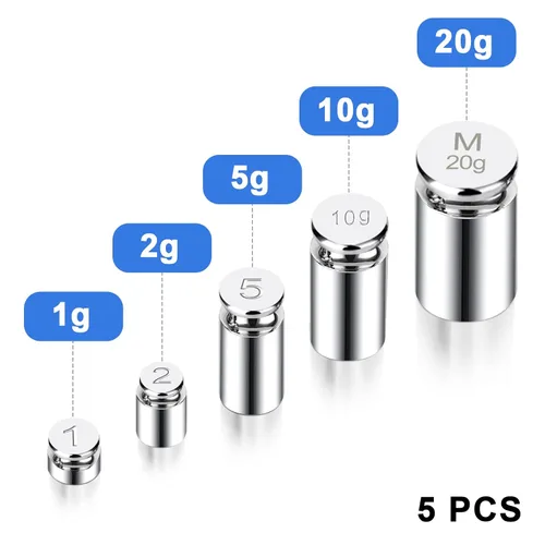 Miniatura 2 de Fuzion Pesos de Calibración 1g 2g 5g 10g 20g, Juego Total de 38g de Pesos de Calibración de Acero Inoxidable para Balanza Digital con Pinzas