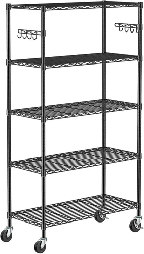 Miniatura 11 de Folews Estante de Metal de 3 Niveles para Almacenamiento, Unidad de Estantería de Alambre Estante de Almacenamiento Organizador Estante Utilitario