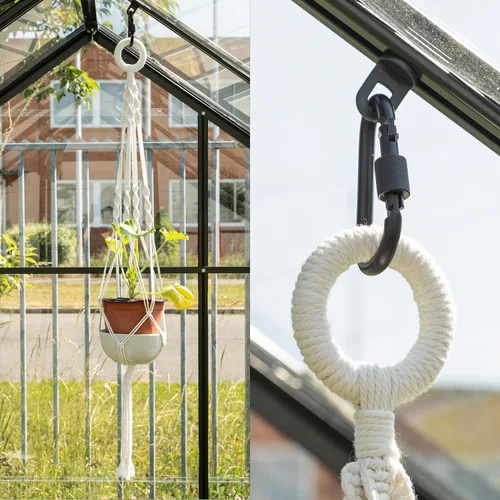 Miniatura 5 de OwnGrown Juego de cestas colgantes: 4 perchas de macramé de 37.5 pulgadas de largo - Soporte de macramé de algodón para macetas colgantes de 3 a 7.8