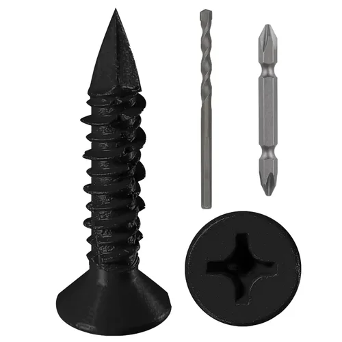 Miniatura 16 de Wensilon (105 PIEZAS) Kit de Anclajes de Tornillo para Hormigón de 3/16" Cabeza Plana Azul/Negro/Blanco para Anclaje a Mampostería, Bloque
