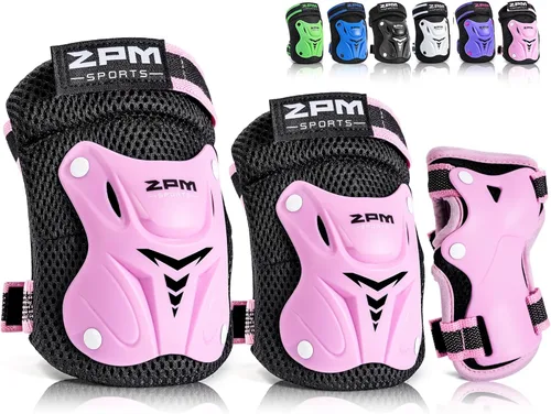 Miniatura 9 de 2PM SPORTS Rodilleras para niños, muñequeras y coderas con bolsa de cordón, juego de equipo de protección para niñas y niños, patinaje sobre ruedas