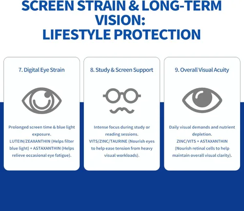 Miniatura 7 de Luteína 40 mg y zeaxantina 8 mg vitaminas oculares, con astaxantina, arándano, taurina, visión y apoyo de salud macular, cuidado de la salud ocular