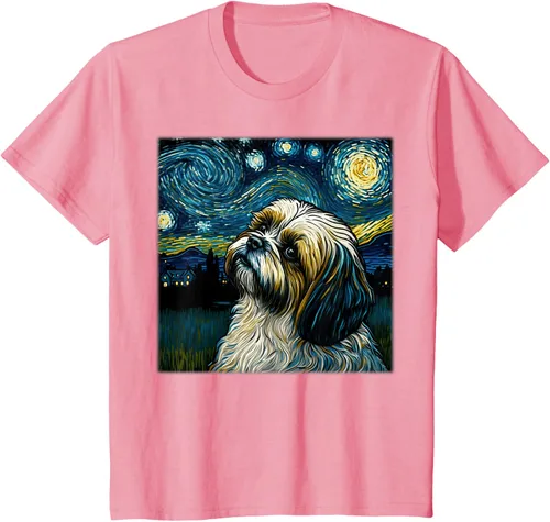 Miniatura 81 de Camiseta Surrealism Starry Night Shih Tzu Dog