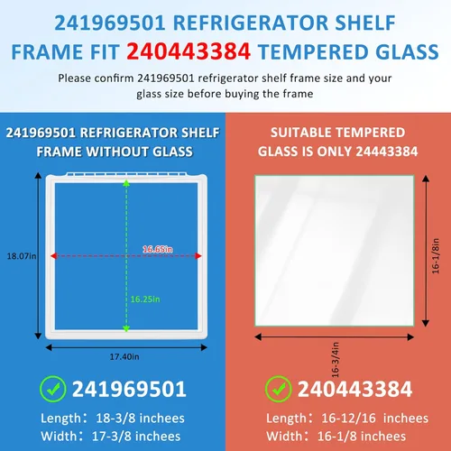 Miniatura 2 de ACTUALICE 241969501 Marco para estante de refrigerador sin vidrio Compatible para Frigi.daire 241969501/Pieza de Frigi.daire 241969501