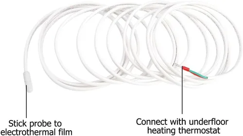 Miniatura 3 de Milltrip Sonda del sensor del termóstato de la calefacción por suelo radiante, cable de sonda del sensor del sensor de temperatura del piso