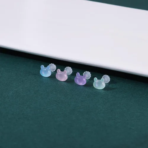 Miniatura 4 de AoedeJ Colorful Stud Earrings Set Plastic Earrings Cute Clear Earrings Kawaii Hypoallergenic Earrings for Girls Women Multipack