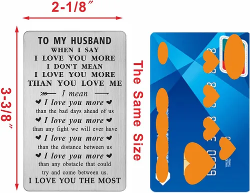 Miniatura 2 de Regalos del día de San Valentín para marido, tarjeta de cumpleaños para marido, tarjeta de regalo con texto en inglés "I Love You", regalos para él