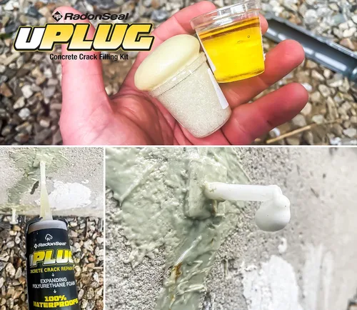 Miniatura 6 de uPlug - Kit de reparación de grietas de base (10 pies) – Espuma de inyección de poliuretano para fugas de grietas en la pared del sótano – Fácil