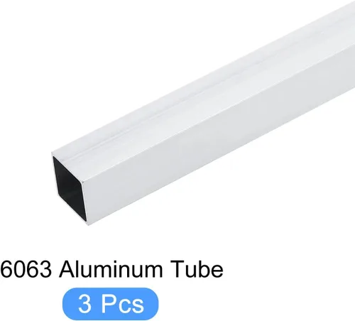 Miniatura 5 de METALLIXITY Tubo cuadrado de aluminio (0.591 in x 0.591 in x 0.039 in x 7.874 in), 3 piezas, tubo de aluminio 6063 - para muebles del hogar