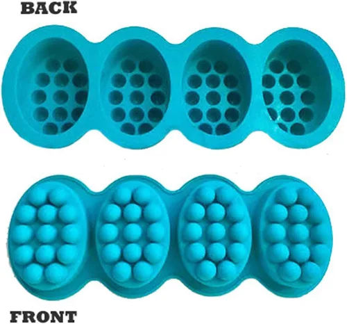 Miniatura 4 de 2 moldes de jabón de barra de masaje 3D, 4 cavidades, moldes de jabón de silicona de 4.5 onzas para hacer jabón de bricolaje, chocolate, arcilla