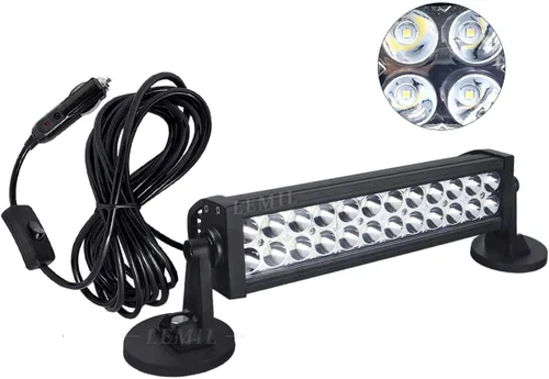 Miniatura 9 de LEMIL Barra de luz LED de 72 W, luz de inundación, luz de trabajo magnética, encendedor de cigarrillos, impermeable, conducción todoterreno con Haz