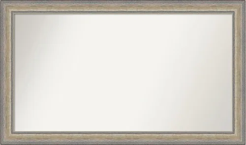 Miniatura 212 de Amanti Art Espejo de baño plateado para sobre fregadero, 28 x 47 pulgadas, espejo rectangular de plata imperial, marco de madera tradicional de gran