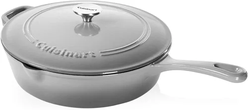 Miniatura 7 de Cuisinart Freidora de pollo de hierro fundido de 12 pulgadas con tapa, capacidad de 4.5 cuartos de galón, interior esmaltado de porcelana, apta