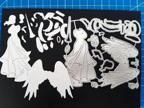 Miniatura 7 de Troqueles de metal de ángel, plantillas musicales de corte de ángel para manualidades, álbumes de recortes, fotos, papel decorativo en relieve
