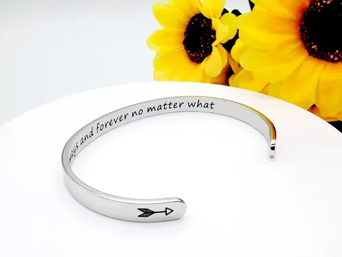Miniatura 335 de Pulseras inspiradoras para mujer, joyería de acero inoxidable, con refranes, pulsera motivacional con mensaje oculto, pulseras grabadas para mejor