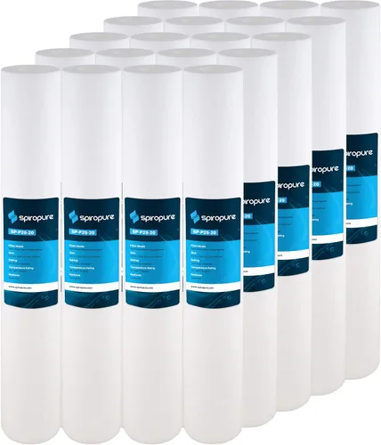 Miniatura 31 de SpiroPure SP-P10-20 20x2.5 Cartucho de filtro de agua de sedimento de polipropileno fundido fundido de 10 micrones SDC-25-2010 (caja de 20)