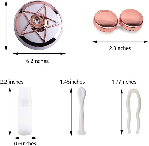 Miniatura 6 de ofone Estuche para lentes de contacto, estuches de lentes de contacto de estrellas, estuche de viaje con herramienta removedora, pinzas, solución