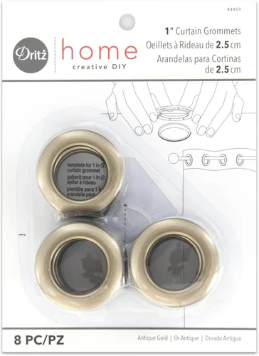 Miniatura 13 de Cortina con arandelas 1 pulgada, diámetro del plástico interior 8/Pkg Blanco