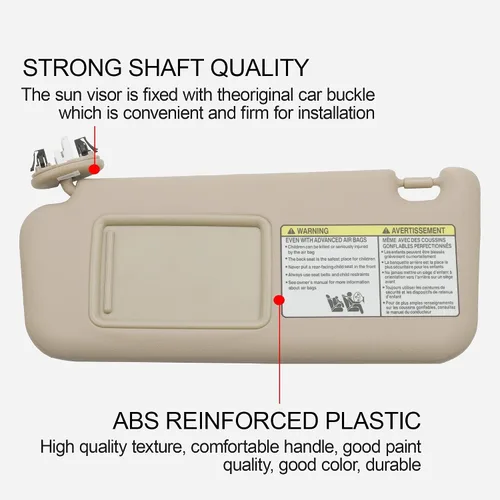 Miniatura 4 de Dasbecan - Visera solar delantera izquierda del lado del conductor con luz de cortesía compatible con Toyota RAV4 2006-2013 Reemplaza Beige