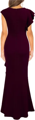 Miniatura 2 de WOOSEA Vestido largo, entallado de cóctel para mujer, estilo sirena con abertura, de noche