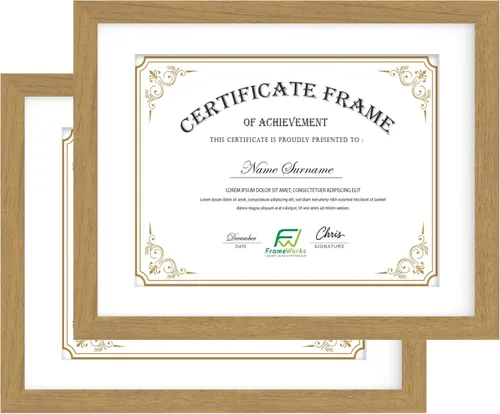 Miniatura 13 de FrameWorks - Paquete de 2 - Marcos clásicos de madera para documentos y diplomas de 8.5 x 11 pulgadas con vidrio templado - Negro