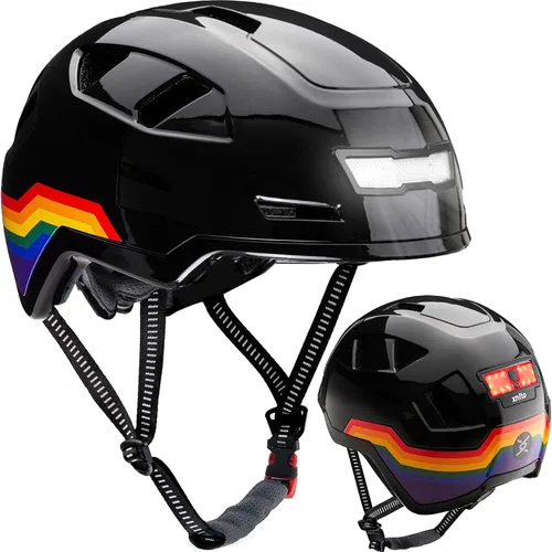 XNITO - Casco de bicicleta con luces LED - Casco de bicicleta urbana para adultos, hombres y mujeres - Certificado dual CPSC y NTA-8776 - Clase 3