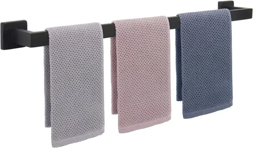 Miniatura 28 de NearMoon - Barra de toallas, accesorios de baño de acero inoxidable premium cuadrado de espesor para toalla de ducha para baño, soporte de toalla