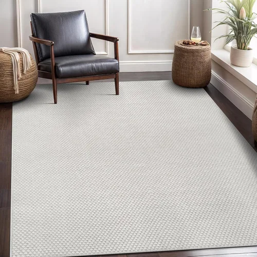 Miniatura 34 de CAMILSON Easy Alfombra de yute, 2 x 3 pulgadas, interiores y exteriores, fibra gris oscuro, para sala de estar, patio y cocina, diseño tejido