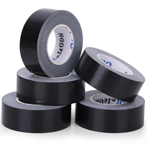Miniatura 9 de Paquete de 4 cintas adhesivas negras a granel de 2 pulgadas, resistentes 60 yardas cada una, cinta adhesiva fuerte sin residuos para todo