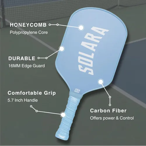 Miniatura 3 de Solara '94 Legacy Pickleball - Núcleo de fibra de carbono de 0.630 in para control y potencia, aprobado por Pickleball de Estados Unidos Skye