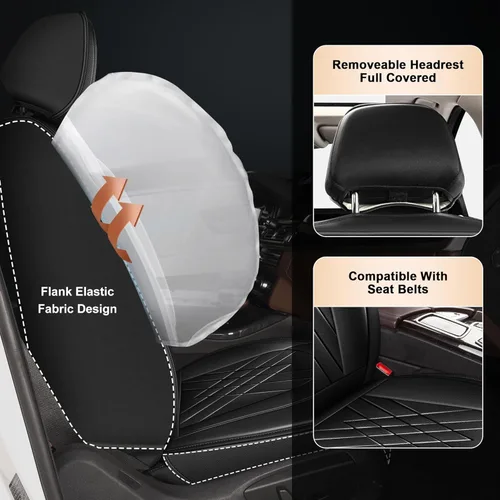 Miniatura 6 de YORKNEIC Juego de 2 fundas de asiento delantero de automóvil para Honda Accord 2003-2017, fundas de asiento de cuero sintético impermeables