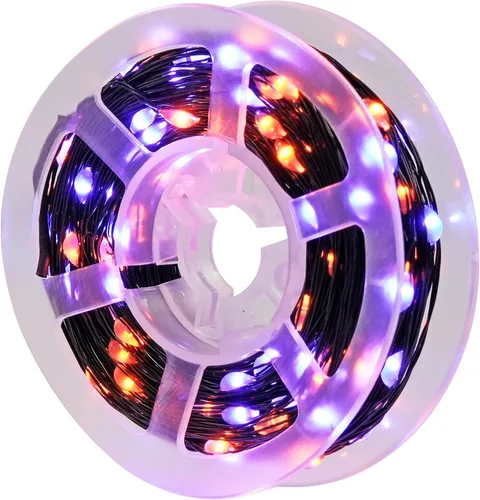 JMEXSUSS VFairy Lights Luces de Navidad Enchufables Naranja Morado