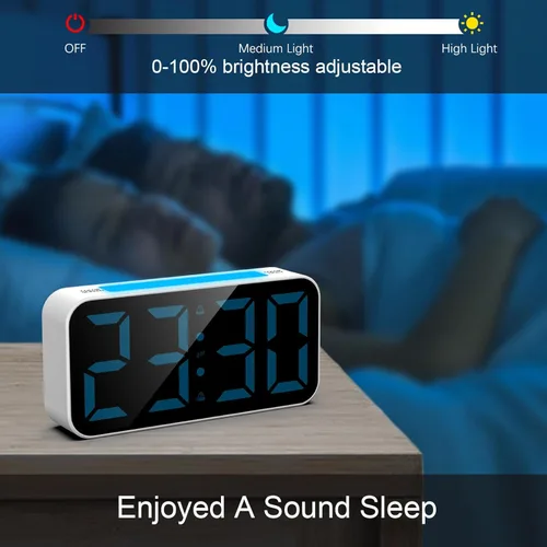 Miniatura 3 de Relojes despertadores fuertes Topski para dormitorios para personas que duermen pesadas, reloj de cabecera digital con luz nocturna, pantalla RGB