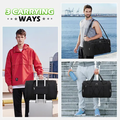 Miniatura 7 de Bolsa de lona para tenis para viajes, NEGRO-VERDE, Viajes