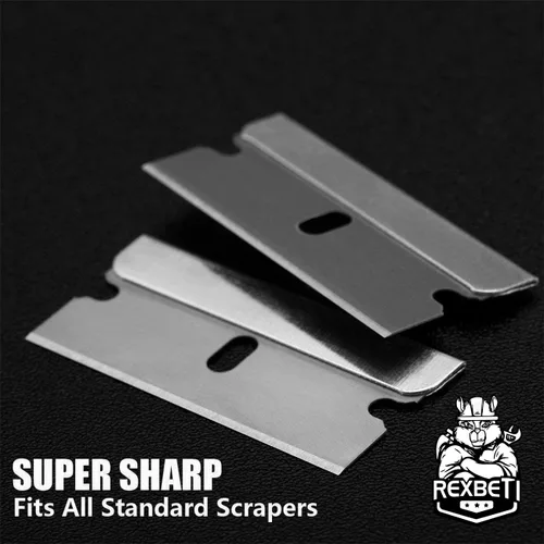 Miniatura 3 de REXBETI 600 cuchillas de afeitar de un solo filo, industrial, cuchillas de repuesto para cortador de caja, cuchillas raspadoras de vidrio