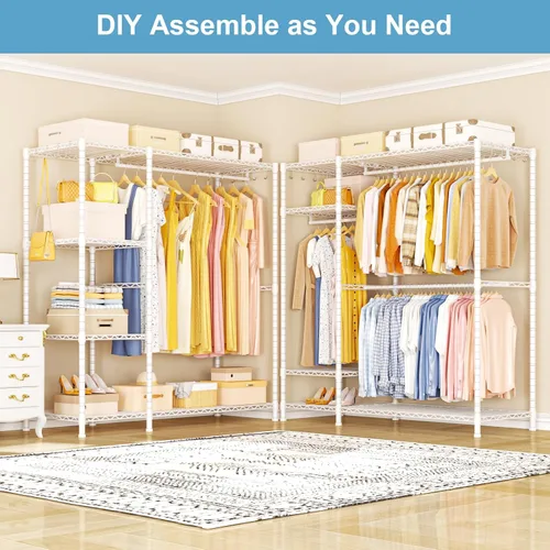 Miniatura 3 de Perchero Ulif F7, Perchero de ropa resistente, Percheros para colgar ropa, 6 niveles, estante de almacenamiento portátil independiente para armario