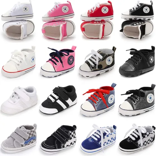 Miniatura 2 de KIDSUN zapatos deportivos altos hasta el tobillo para bebés, niños y niñas con suela antideslizante, suaves, para recién nacidos, zapatos