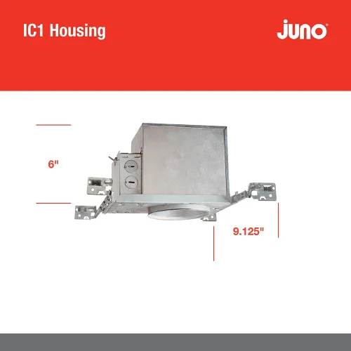 Miniatura 4 de Juno - Carcasa de luz de techo incandescente de 4 pulgadas para construcción nueva, luz empotrada con clasificación IC con perchas ajustables