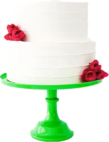 Miniatura 11 de Sprinkles & Confetti Soporte para pastel de melamina rosa bebé de 11 pulgadas, exhibición de postres reutilizable para el día de San Valentín, 4
