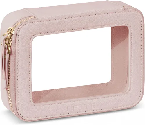 Miniatura 29 de Prite Bolsa de maquillaje transparente, estuche organizador de cosméticos, bolsa de aseo de viaje impermeable, bolsa para el cuidado de la piel