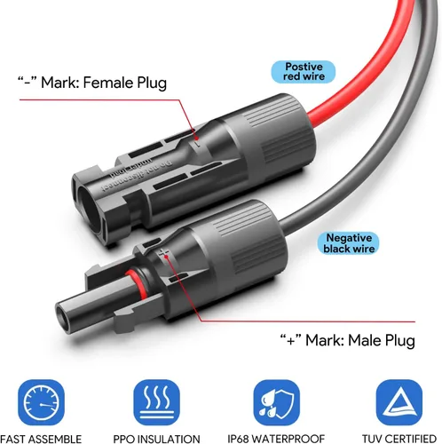 Miniatura 3 de Cable de extensión solar a XT60, adaptador solar de alimentación de 11 pies para Anker Powerhouse ECOFLOW River 2 Pro Max River Cable de carga